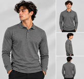 Polo Shirt Long Sleeve 100% Cotton