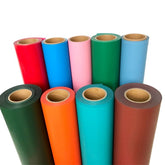 HTECS15 Heat Transfer Vinyl – PU HTV with Sticky Carrier | 15” Rolls | Professional Grade