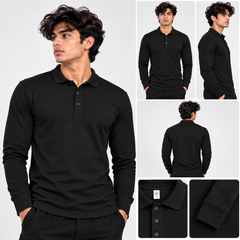 Polo Shirt Long Sleeve 100% Cotton