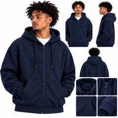 Full-Zip Hoodie | Premium Wholesale Zipper Hoodie by Hasan Tees