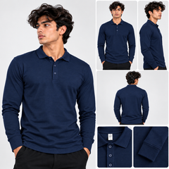 Polo Shirt Long Sleeve 100% Cotton
